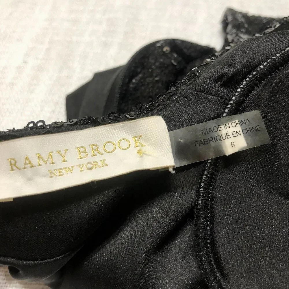 Ramy Brook Sequin Mini Dress Women 6 Becky Faux Wrap Deep-V Cocktail  Party - Picture 12 of 16